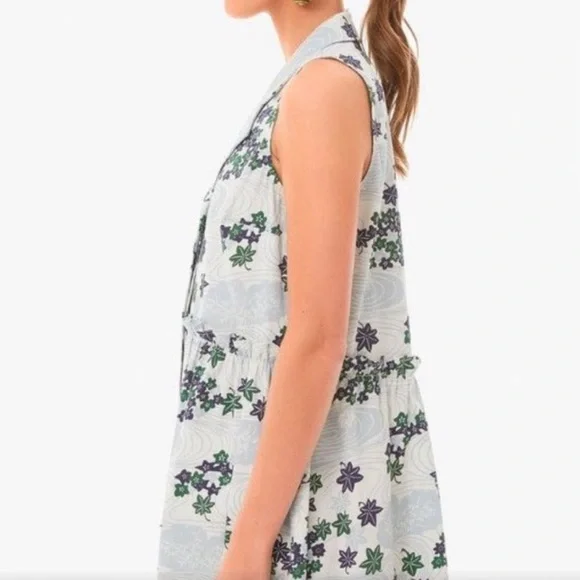 Tuckernuck Royal Shirtdress Coastal Preppy Province Breeze Floral Print Blue S - Picture 6 of 15